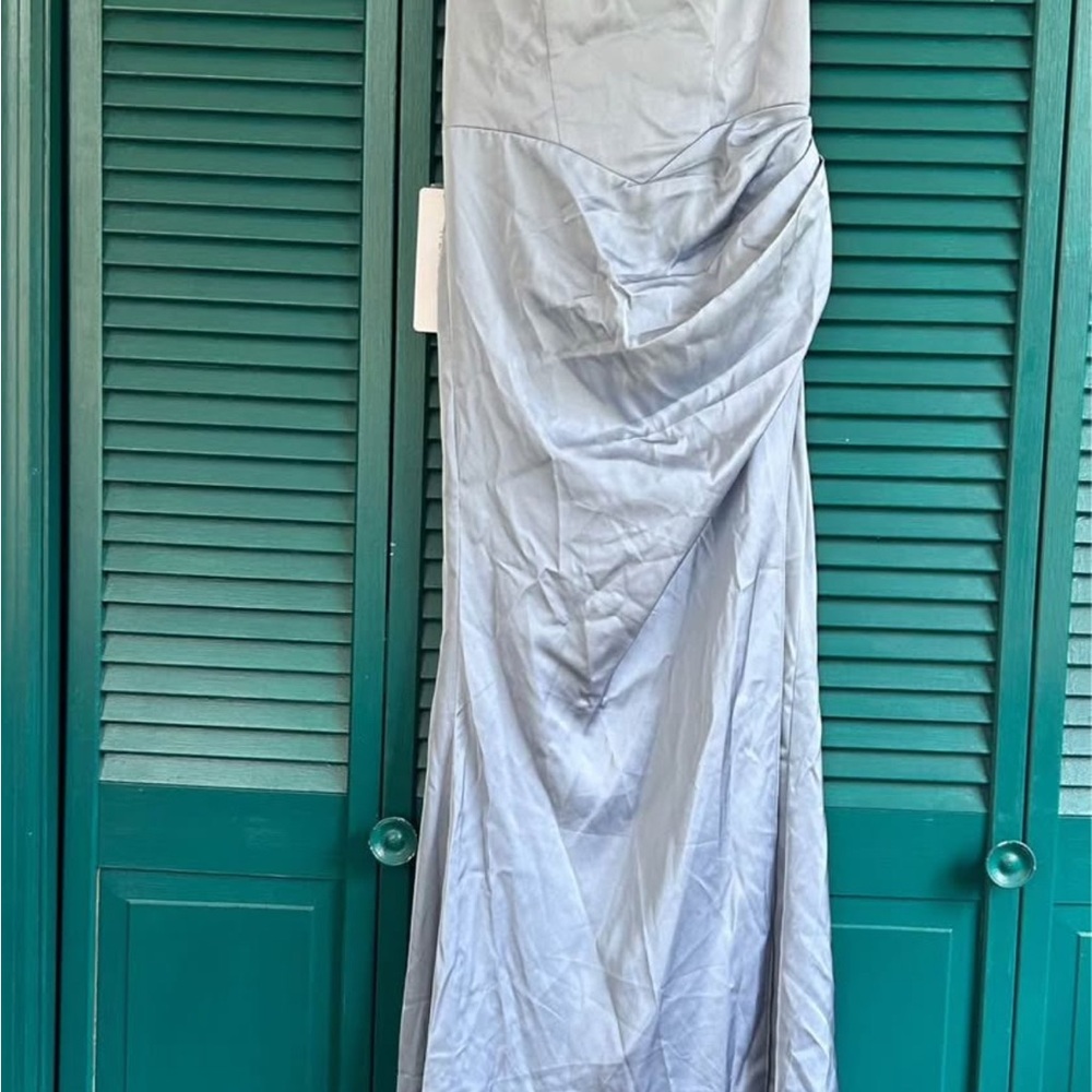 Azazie Silver Maxi Dress